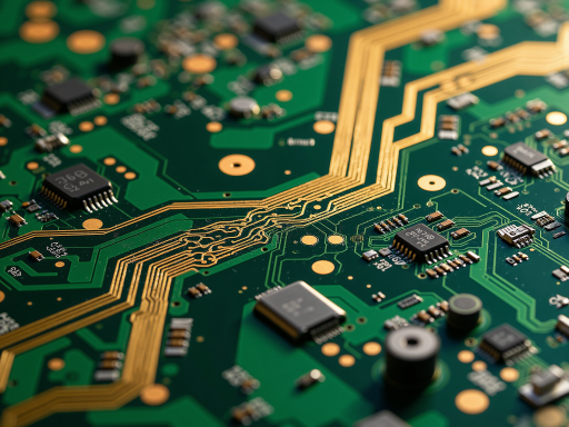 无人机飞控系统特写，电路板设计精密，多接口连接线，体现技术先进性