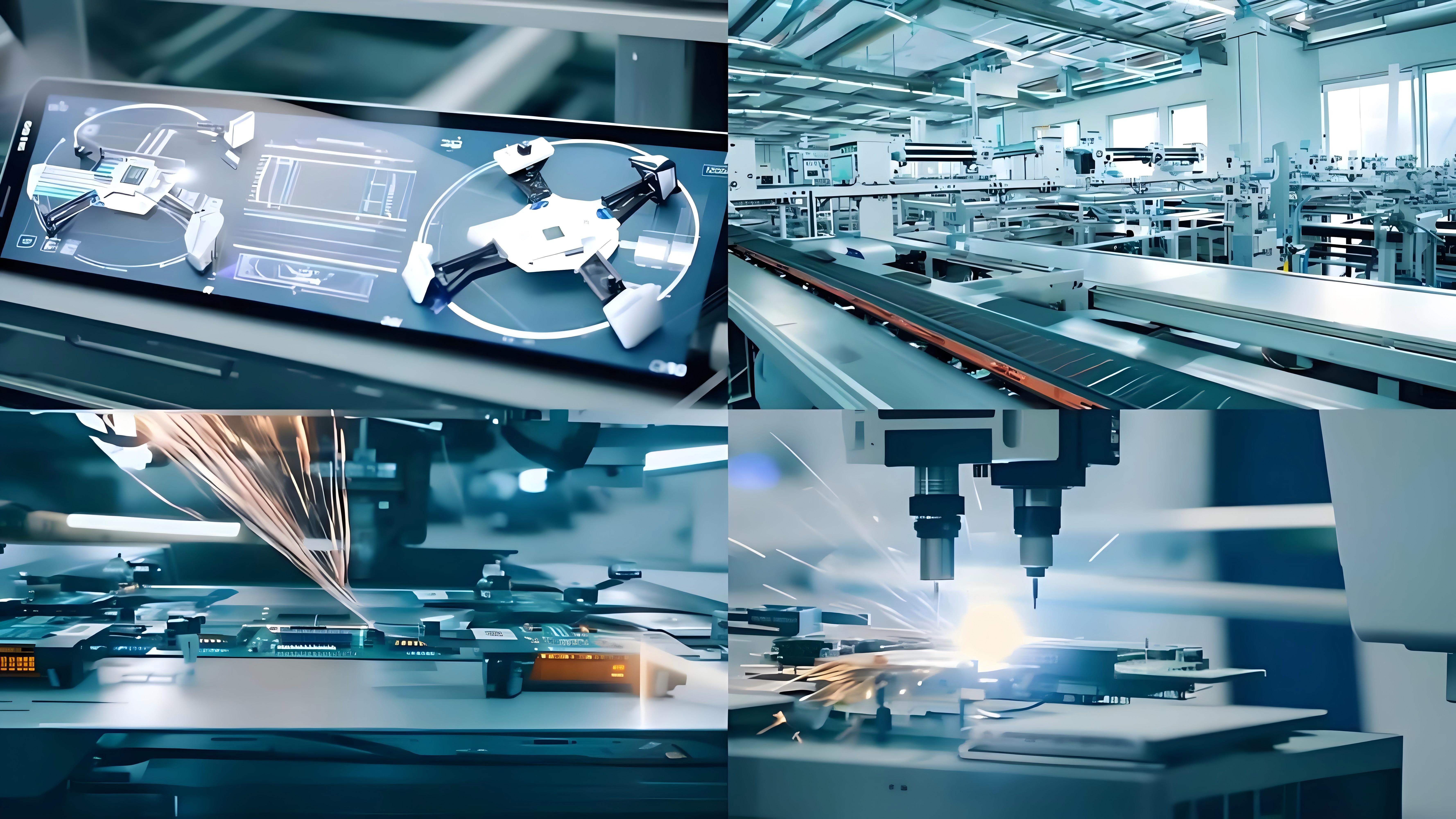 现代化工厂外观，大型工业建筑，蓝天白云背景，体现企业规模实力